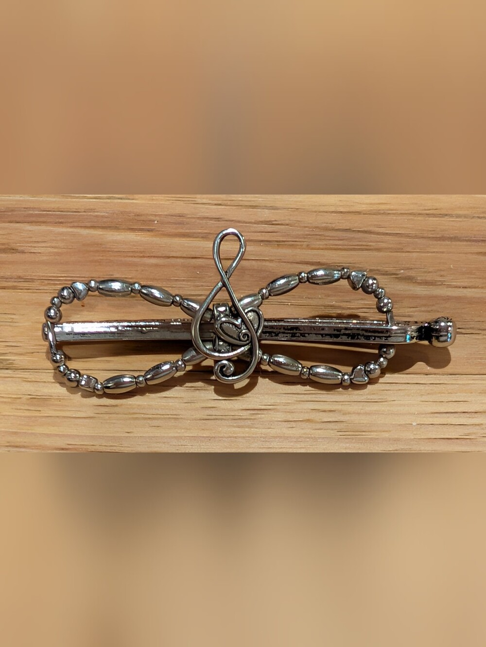 Silver Treble Clef Decorative Hair Clip